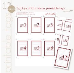 12 Days of Christmas Printable Gift Tags Twelve Days of Christmas Editable  Instant Download PDF File 