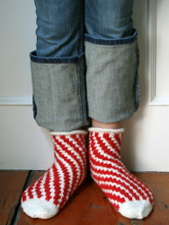 Candy Cane Bedroom Socks