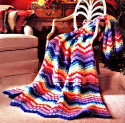 Cascade Rainbow Crochet Afghan