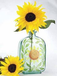 Sunflower Stained Glass Bottle
