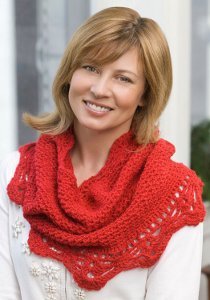 Bright Red Shimmer Cowl