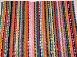 Vintage Vertical Stripe Crocheted Blanket