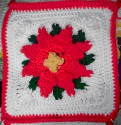 Bonnie's Poinsettia Afghan Square