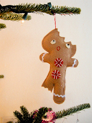 Half Eaten Gingerbread Man Ornament