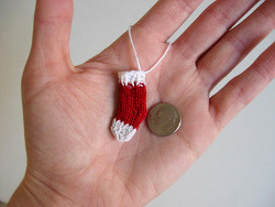 Double Knit Mini Christmas Stocking Ornament