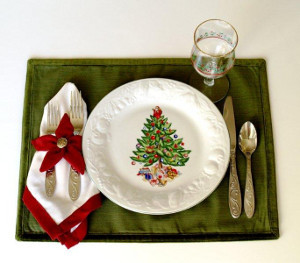 Poinsettia Placemats and Napkins