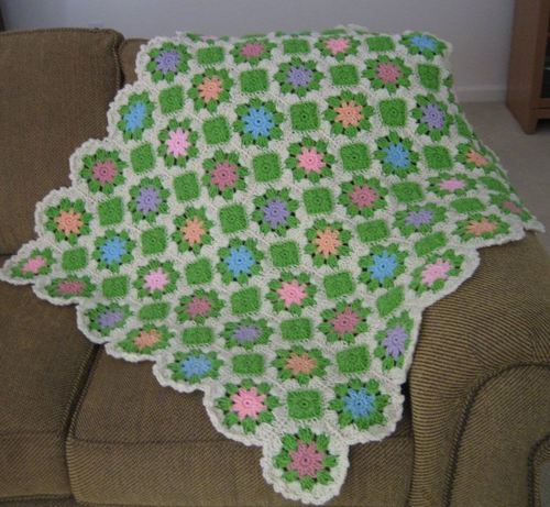 Pastel Multi Colored Floral Afghan | FaveCrafts.com