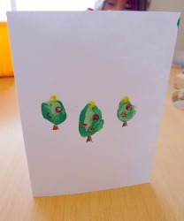 Thumb Print Christmas Tree Cards