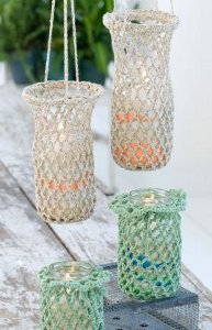 Fun Crocheted Hanging Luminaries
