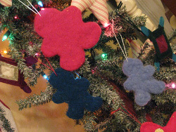 Wet Felted Wool Cookie Cutter Ornaments