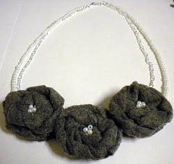 Gray Felt Flower Necklace Tutorial