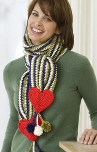 Stripes and Hearts Scarf