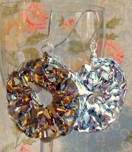 Upcycled Curling Ribbon Earrings