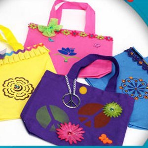 Colorful Stenciled Totes