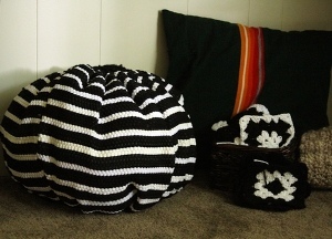 Recycled Rug Poufs