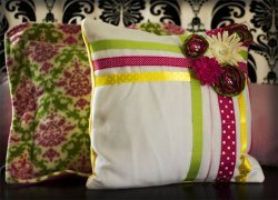 Easy Ribbon Pillow Tutorial