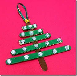 Craft Stick Christmas Tree Ornament