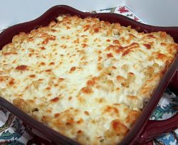 Three Cheese Chicken Alfredo Bake