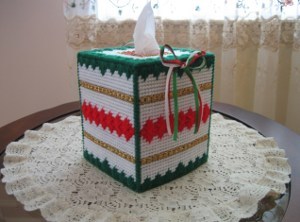 Christmas Shells and Bows Tissue Cover Box
