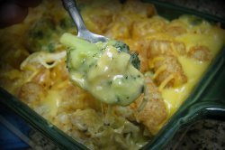 Broccoli, Cheddar, Chicken and Tater Tot Casserole