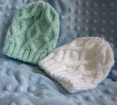 Cabled Baby Hats