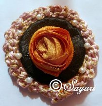 Crochet Zipper Brooch