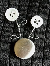 Button and Wire Brooch