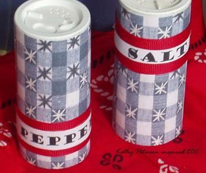 Gingham Salt and Pepper Shakers