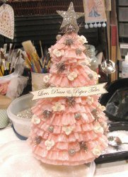 Crepe Paper Christmas Tree AllFreeHolidayCrafts.com