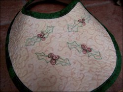 Quilted Holly Leaves Bib