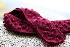 Bumpy Popcorn Crochet Scarf Pattern