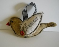 Fabric Scrap Bird Ornament