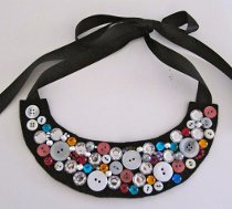 Bead and Button Bib Necklace