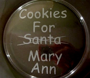 Etched "Cookies For Santa" Plate