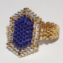 Faux Gold and Sapphire Ring