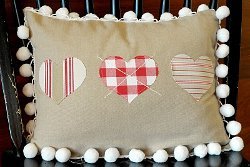 Cross My Heart Appliqued Pillow