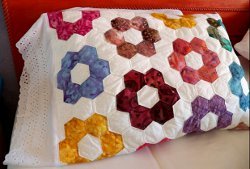 Grandmother's Flower Garden Quilted Pillowcases Part 2