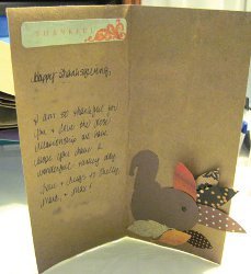 Grocery Bag Into Cute Turkey Card