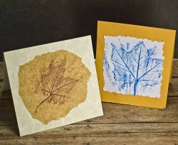 Rubbed Leaf Thank You Cards