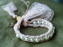 Pretty in Pink Lace and Pearl Bracelet