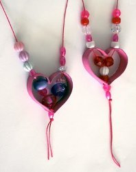 Cardboard Tube Heart Necklaces