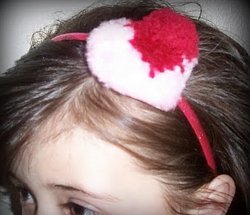 Pom Pom Heart Headband