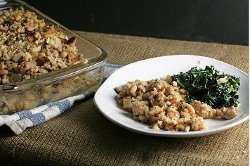 Savory Chicken Sausage with White Beans and Sage Casserole