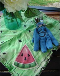 Dyed Napkins With Watermelon Applique