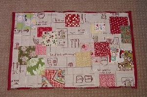 Appliqued Scraps Quilted Floor Mat