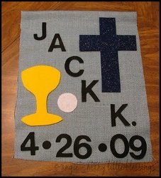 Faux Appliqued First Communion Banner