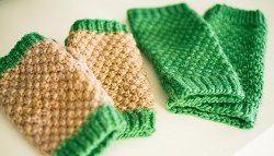 Moss Stitch Handwarmers