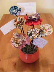 DIY Fabric Flower Arrangement