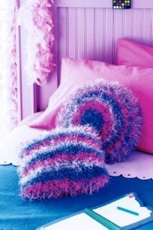 Fluffy Striped Knitted Pillows