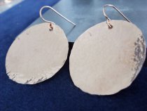 Hammered Copper Circle Earrings